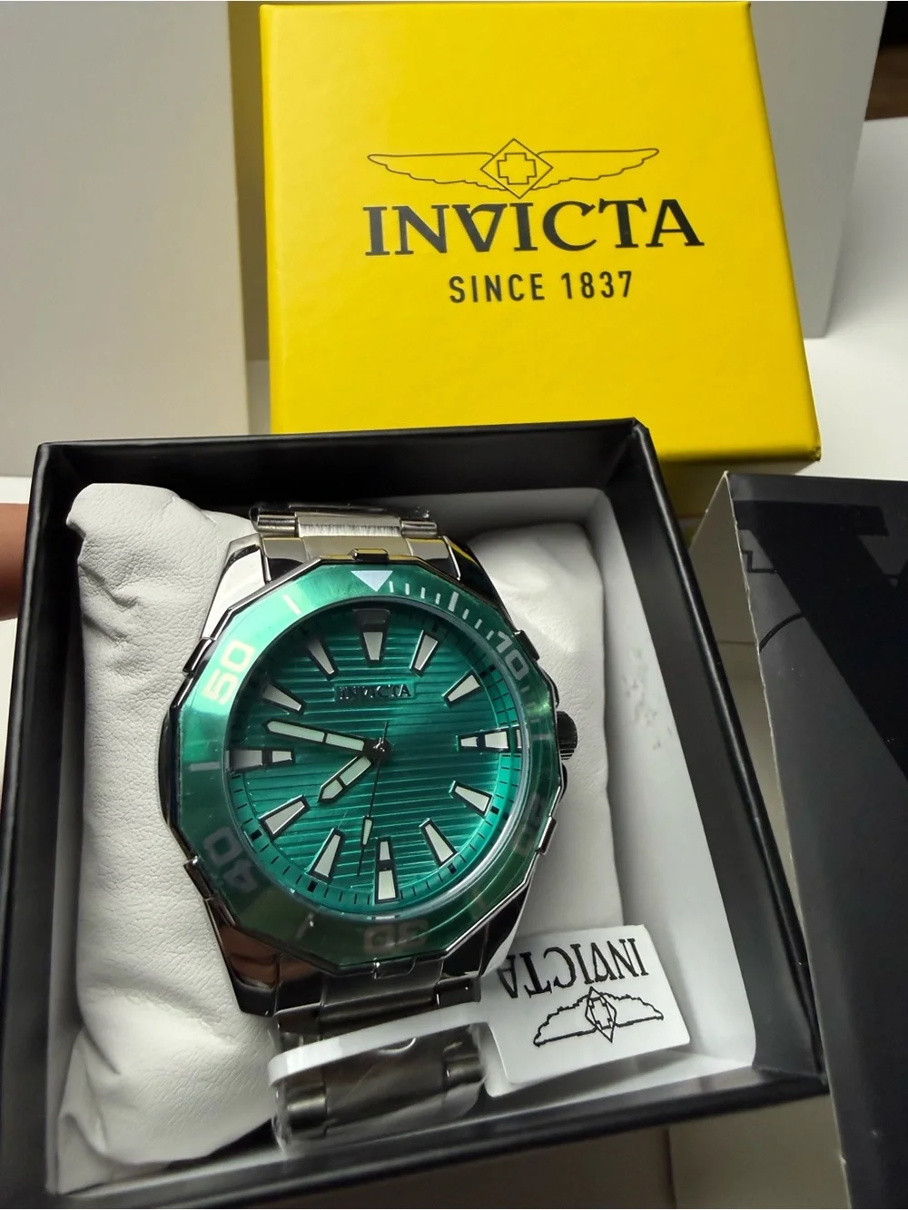 Invicta Men's Diver Meridian 46mm Silver Watch with Teal Dial